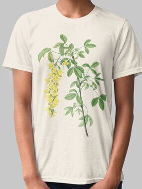 Common Laburnum Vintage Floral Print Short Sleeve Graphic Tee T-shirt S-XXL